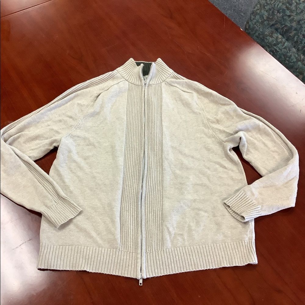 Wilke Rodriguez Tan Zip Up Sweater sz XL